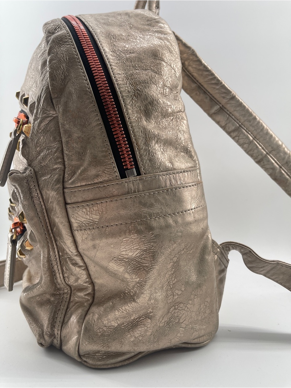MCM Rucksack Metalic Gold Backpack - Picture 11 of 15